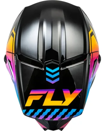 Детска крос каска FLY RACING Kinetic Menace - Black/Sunrise