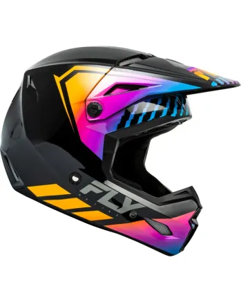 Детска крос каска FLY RACING Kinetic Menace - Black/Sunrise
