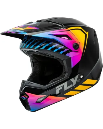 Детска крос каска FLY RACING Kinetic Menace - Black/Sunrise