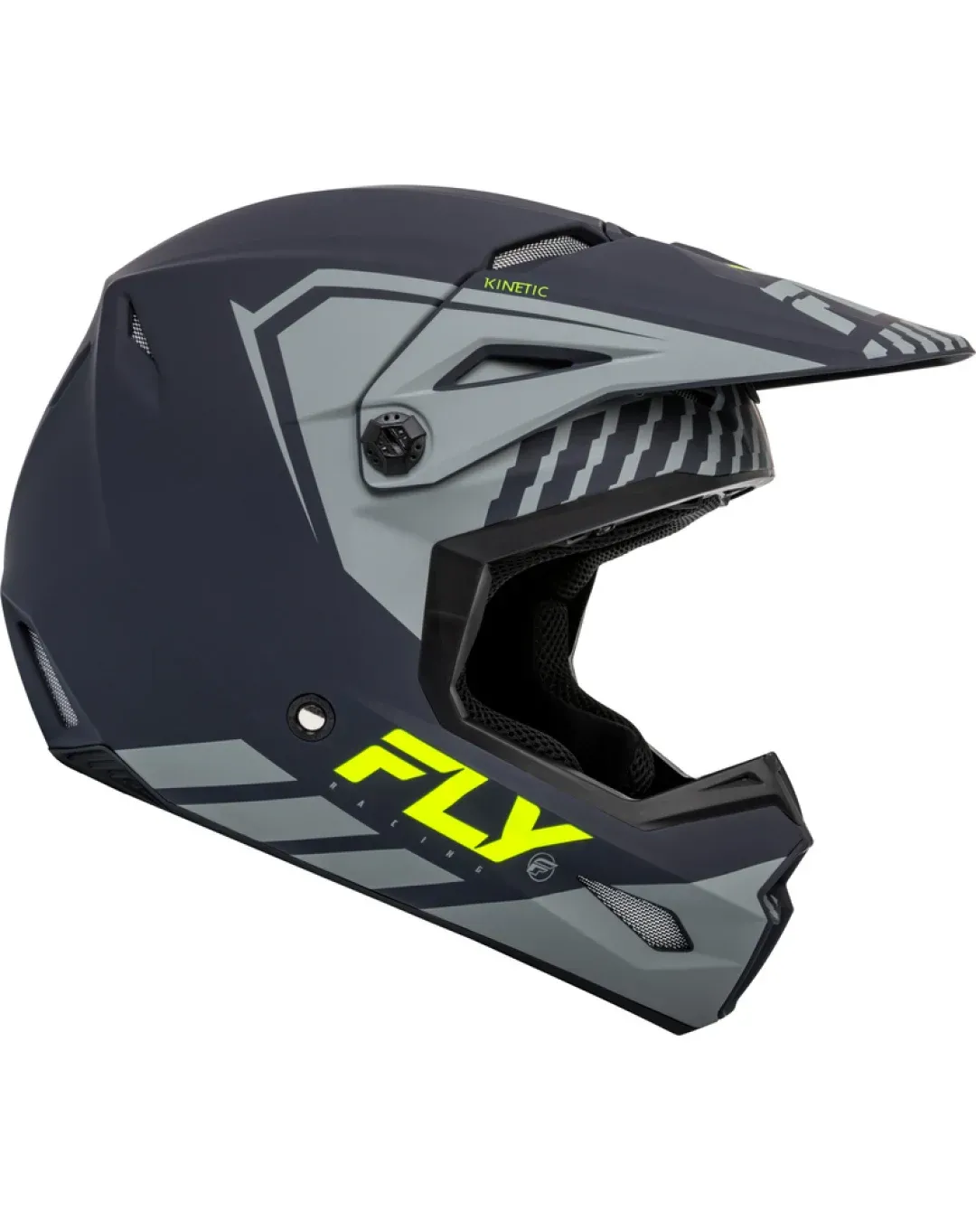Детска крос каска FLY RACING Kinetic Menace - Matte Grey/Hi-Vis