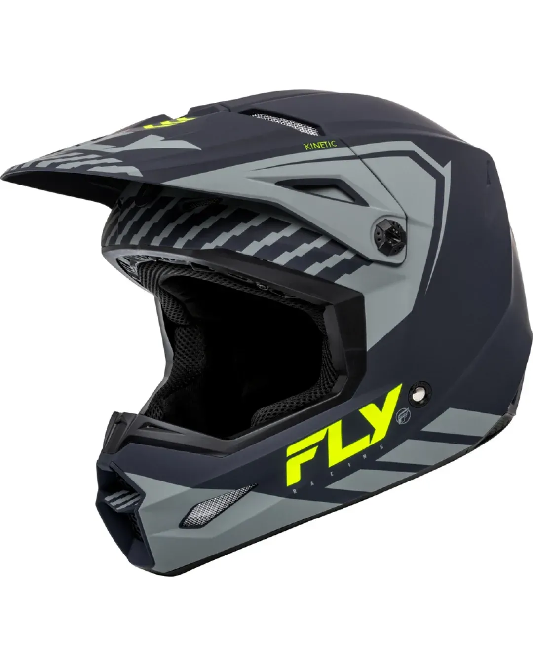 Детска крос каска FLY RACING Kinetic Menace - Matte Grey/Hi-Vis