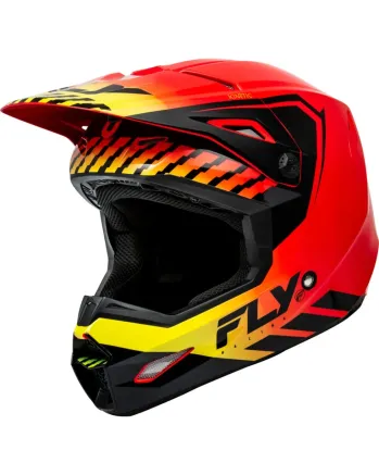 Детска крос каска FLY RACING Kinetic Menace - Red/Black/Yellow