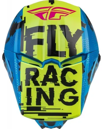 Детска крос каска FLY RACING Kinetic Scan- Blue/Hi-Vis-Pink