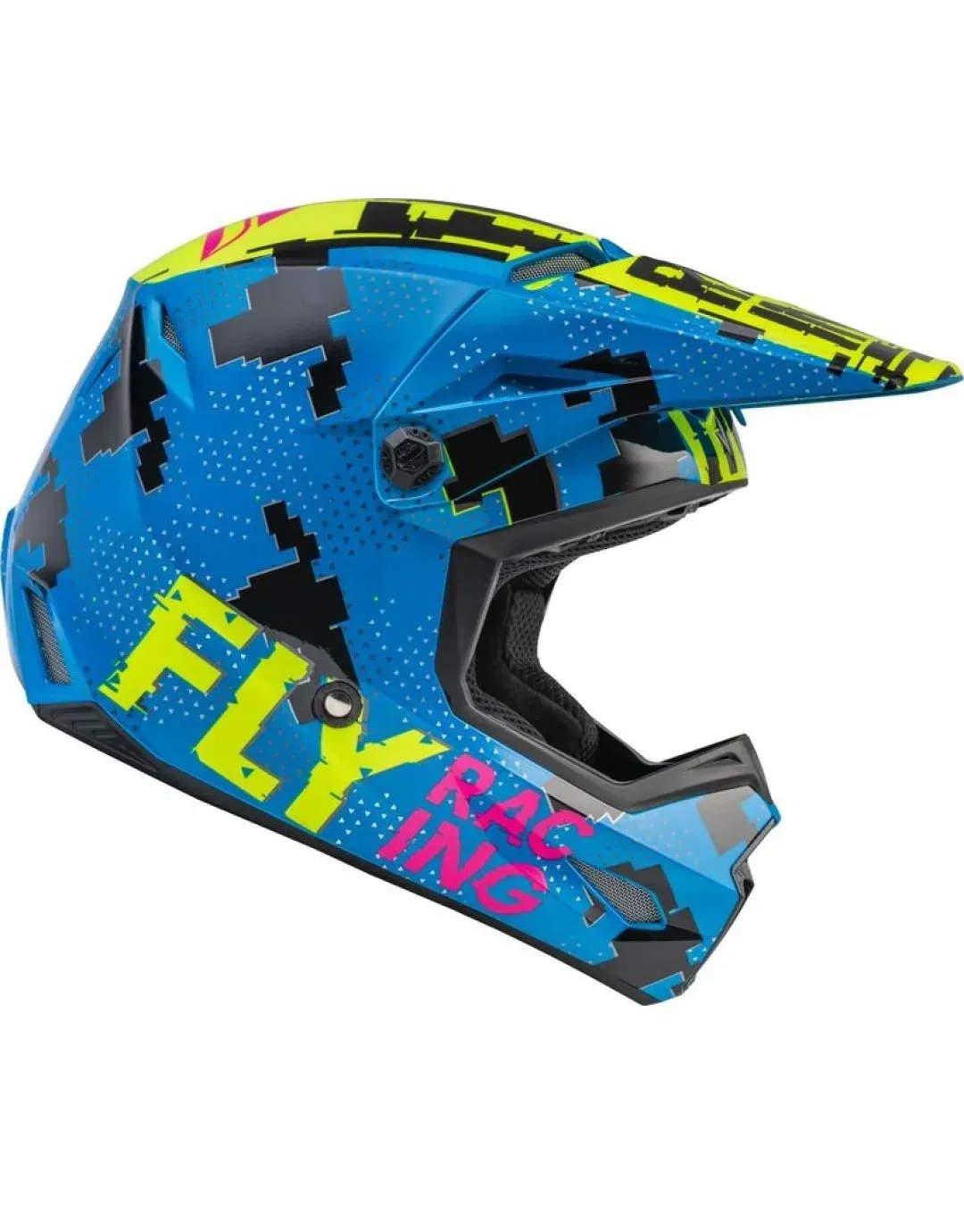 Детска крос каска FLY RACING Kinetic Scan- Blue/Hi-Vis-Pink