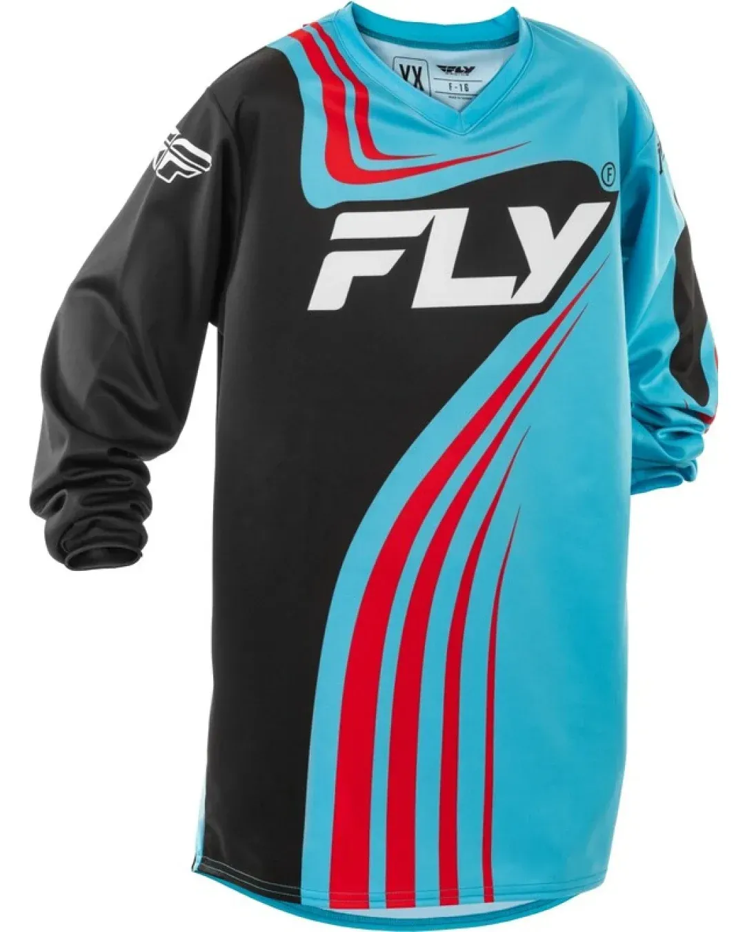 Детска мотокрос блуза FLY RACING F-16 Riding - Cyan/Black/Red 2025