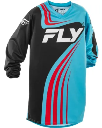 Детска мотокрос блуза FLY RACING F-16 Riding - Cyan/Black/Red 2025