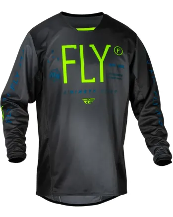 Детска мотокрос блуза FLY RACING Kinetic Prodigy- Charcoal/Neon Green/True Blue
