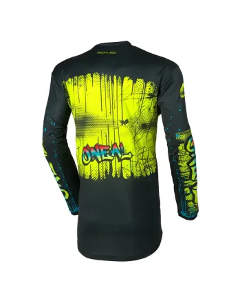 Детска мотокрос блуза O'NEAL ELEMENT RANCID BLACK/NEON YELLOW V.26