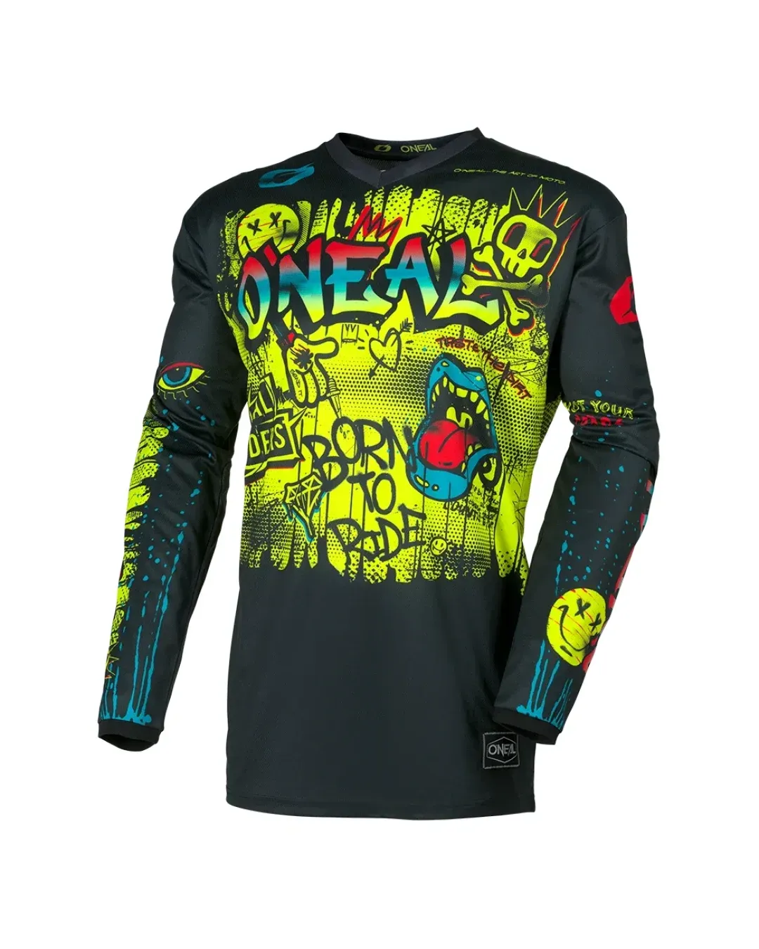 Детска мотокрос блуза O'NEAL ELEMENT RANCID BLACK/NEON YELLOW V.26