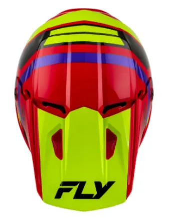 Детска мотокрос каска FLY RACING Kinetic Scrap Red/Hi-Vis/Purple/Black