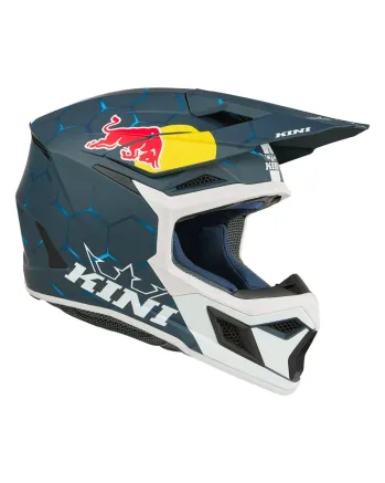 Детска мотокрос каска KINI RED BULL MX3 1.0-BLUE/WHITE