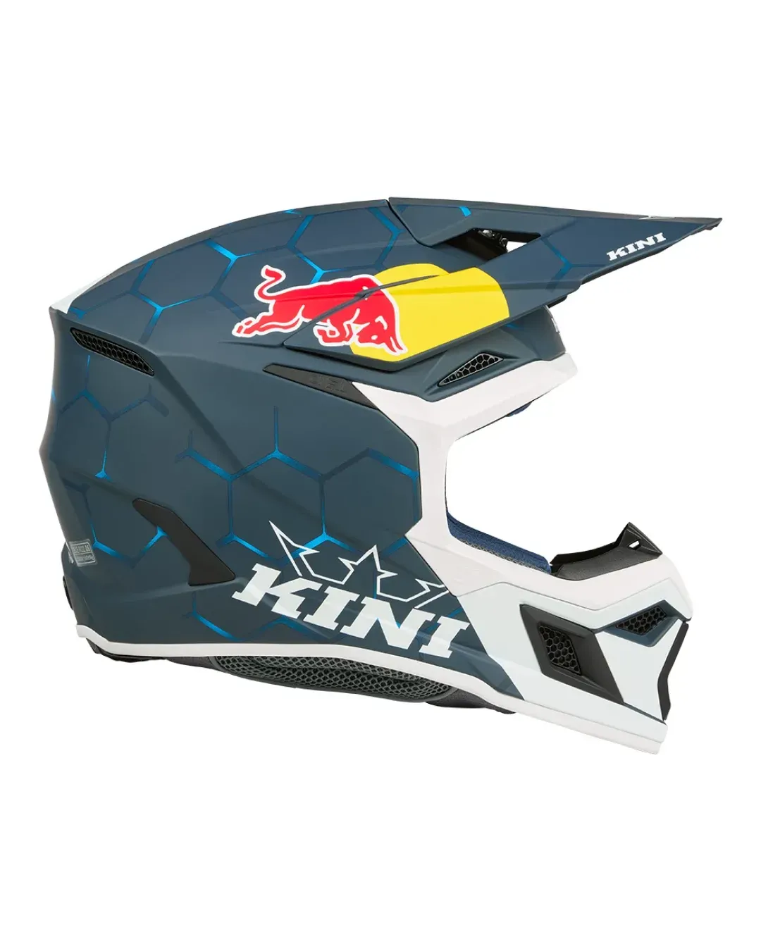 Детска мотокрос каска KINI RED BULL MX3 1.0-BLUE/WHITE