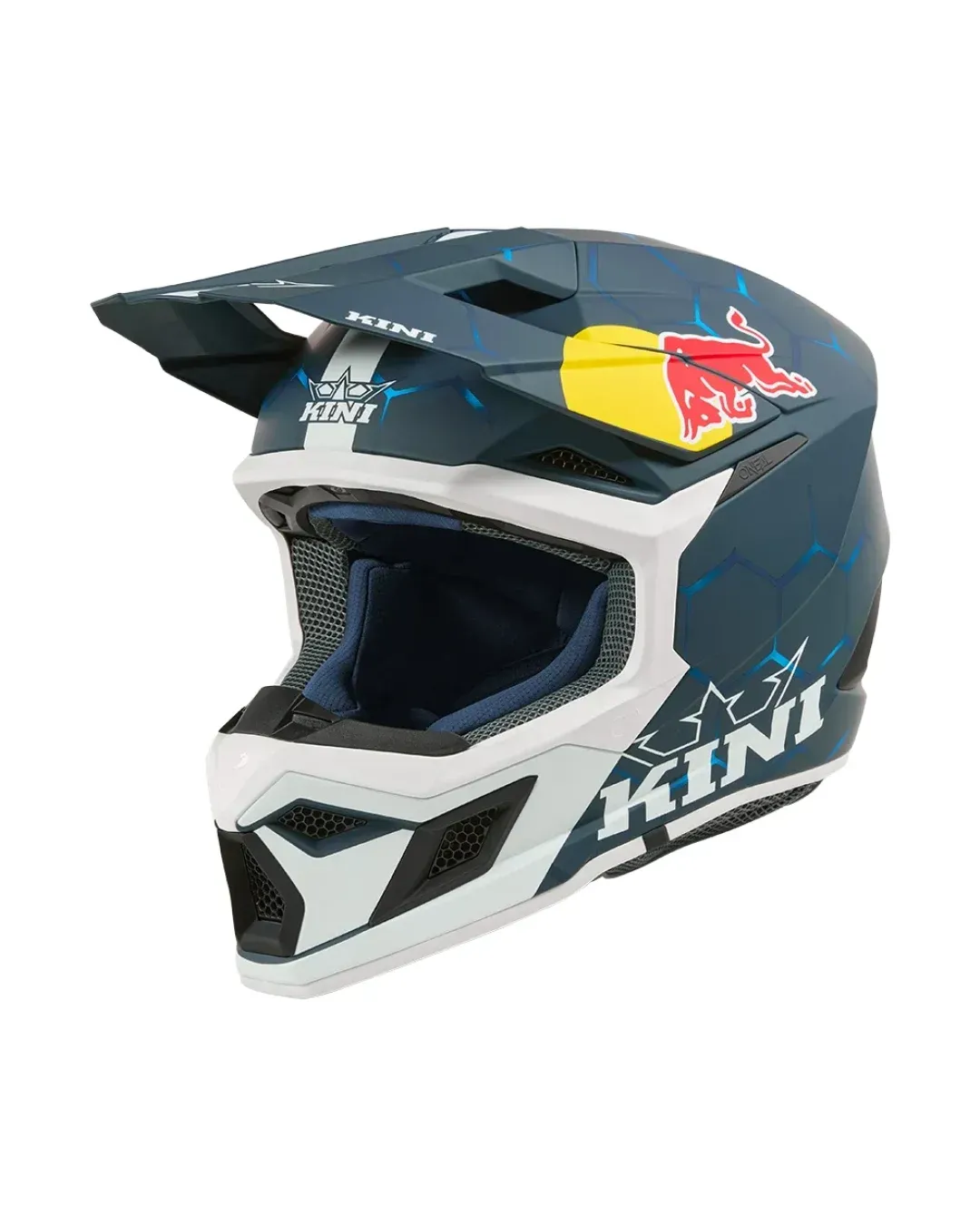 Детска мотокрос каска KINI RED BULL MX3 1.0-BLUE/WHITE