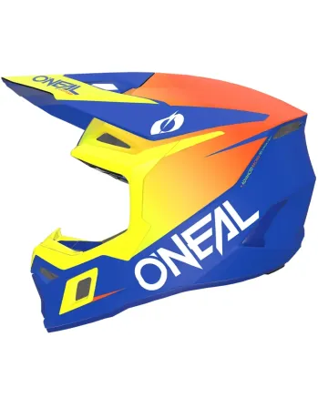 Детска мотокрос каска O'NEAL 3SERIES SOLID BLUE/NEON YELLOW V.26