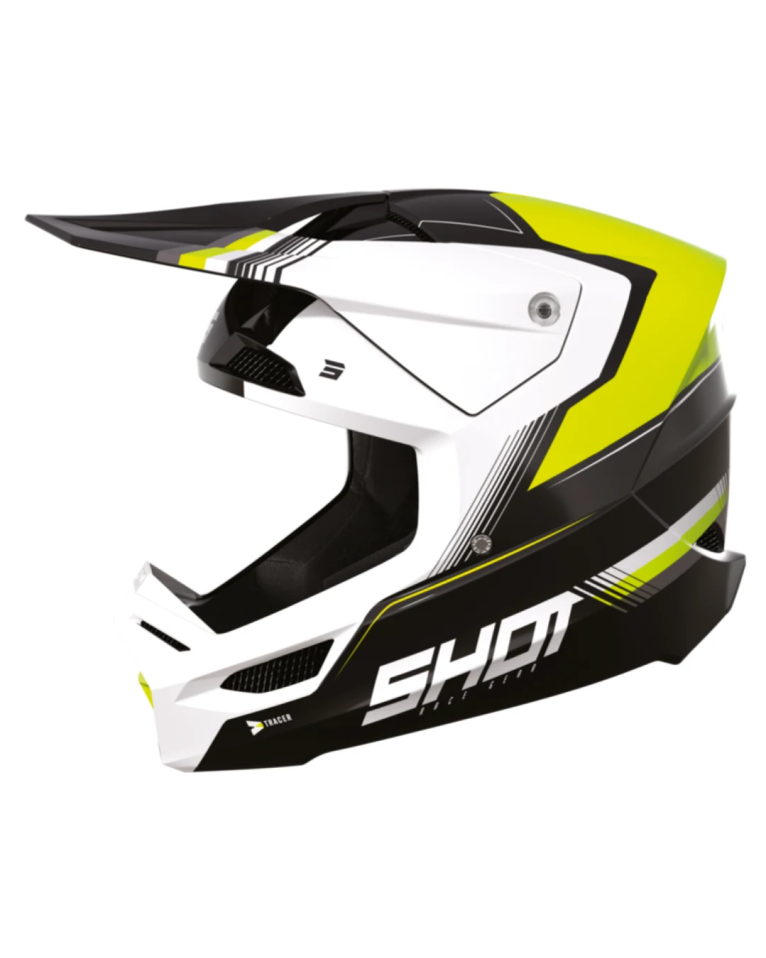 Детска мотокрос каска Shot Furious Tracer Neon Yellow Glossy