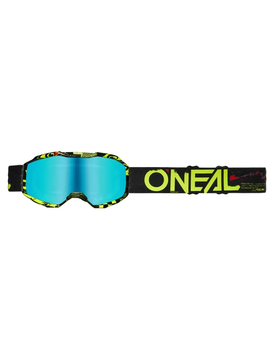 Детски крос очила O'NEAL B-10 ATTACK BLACK/NEON YELLOW - RADIUM BLUE V.24