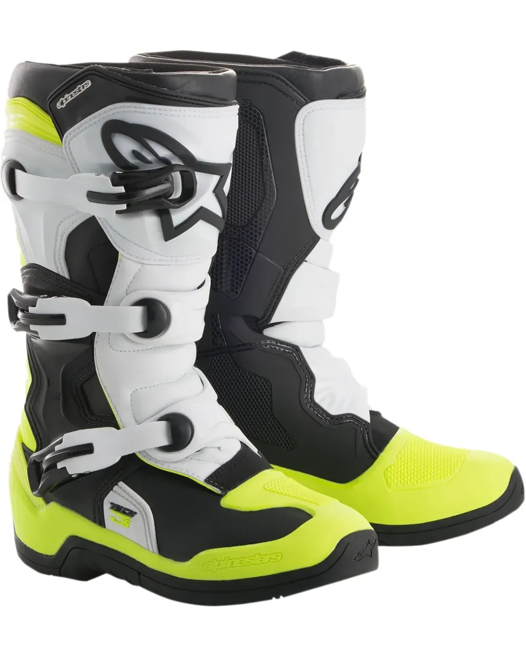 Детски мотокрос ботуши Alpinestars TECH 3S BLACK/WHITE/FLOYELLOW