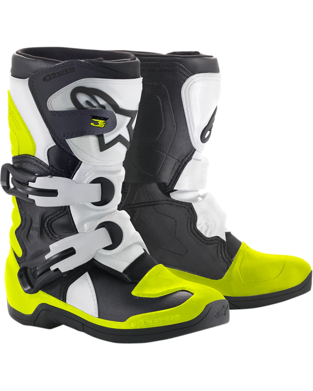 Детски мотокрос ботуши Alpinestars TECH 3S KIDS BLACK/WHITE/FLUOYELLOW