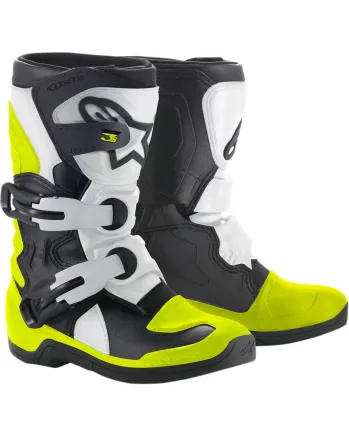 Детски мотокрос ботуши Alpinestars TECH 3S KIDS BLACK/WHITE/FLUOYELLOW