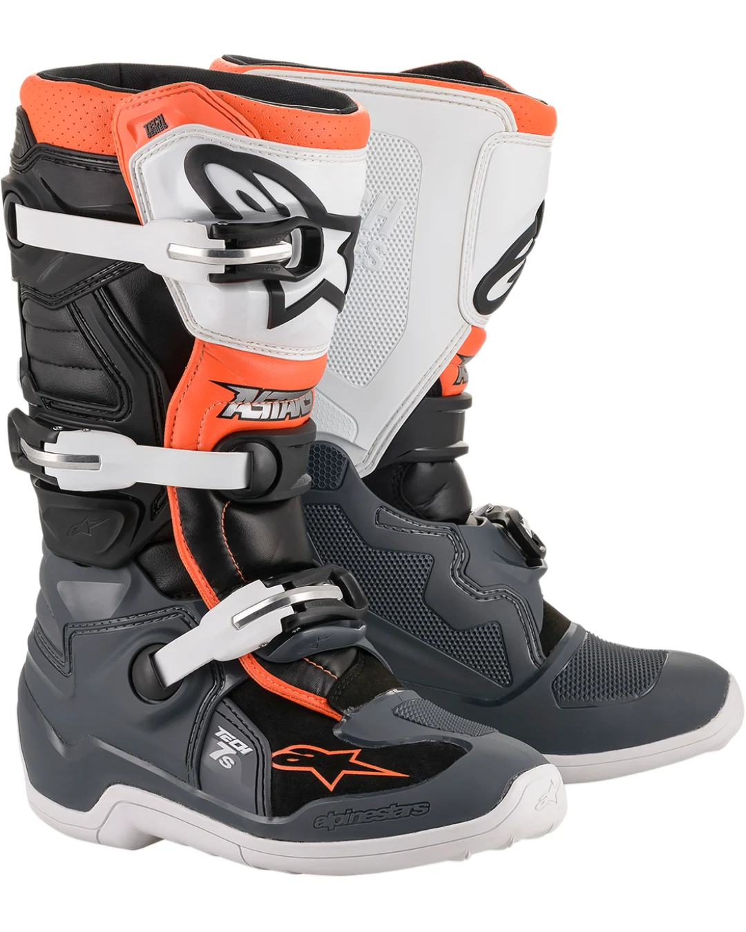 Детски мотокрос ботуши ALPINESTARS Tech 7S GRAY/ORANGE/WHITE
