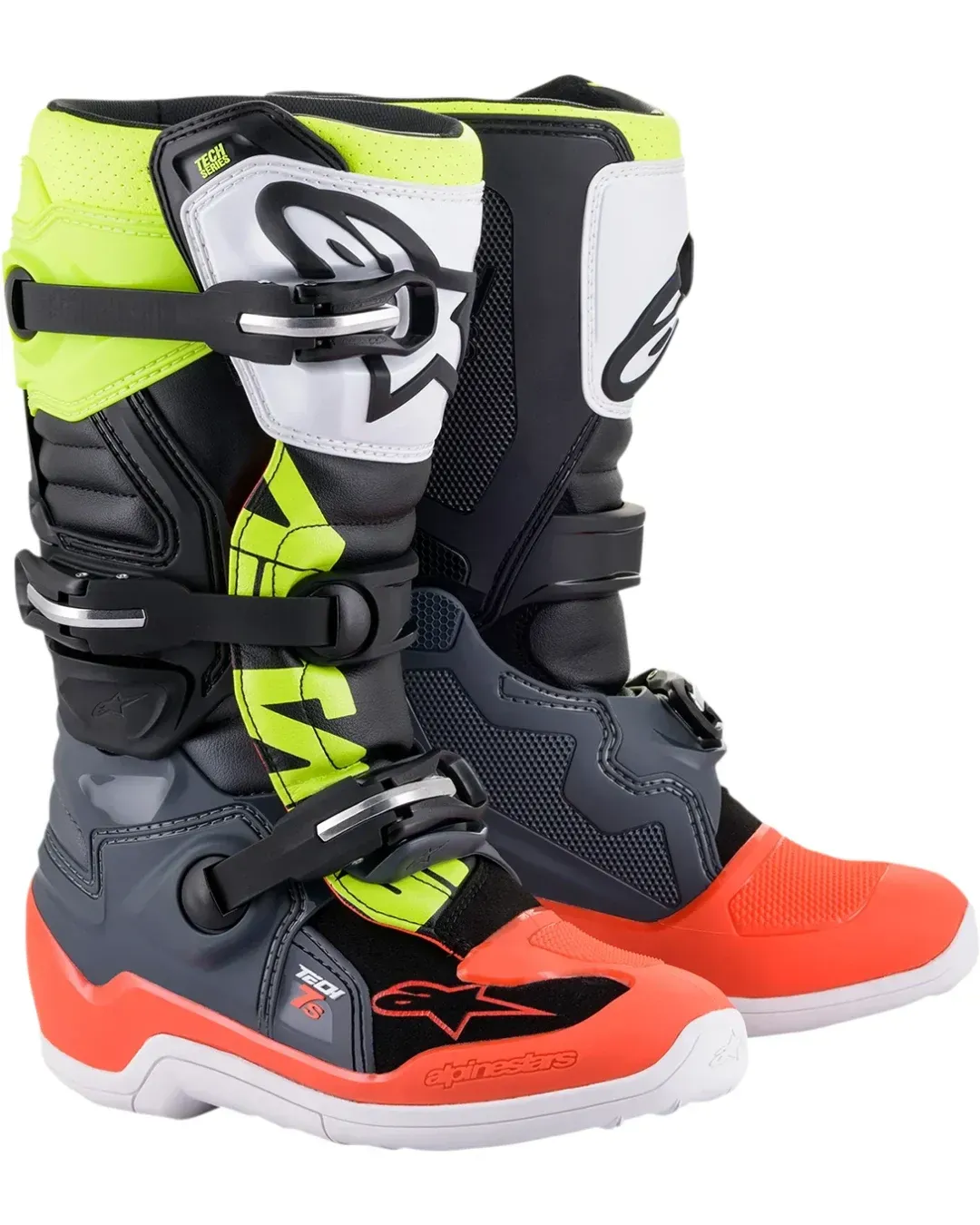 Детски мотокрос ботуши Alpinestars TECH Tech 7S BLACK/RED/YELLOW