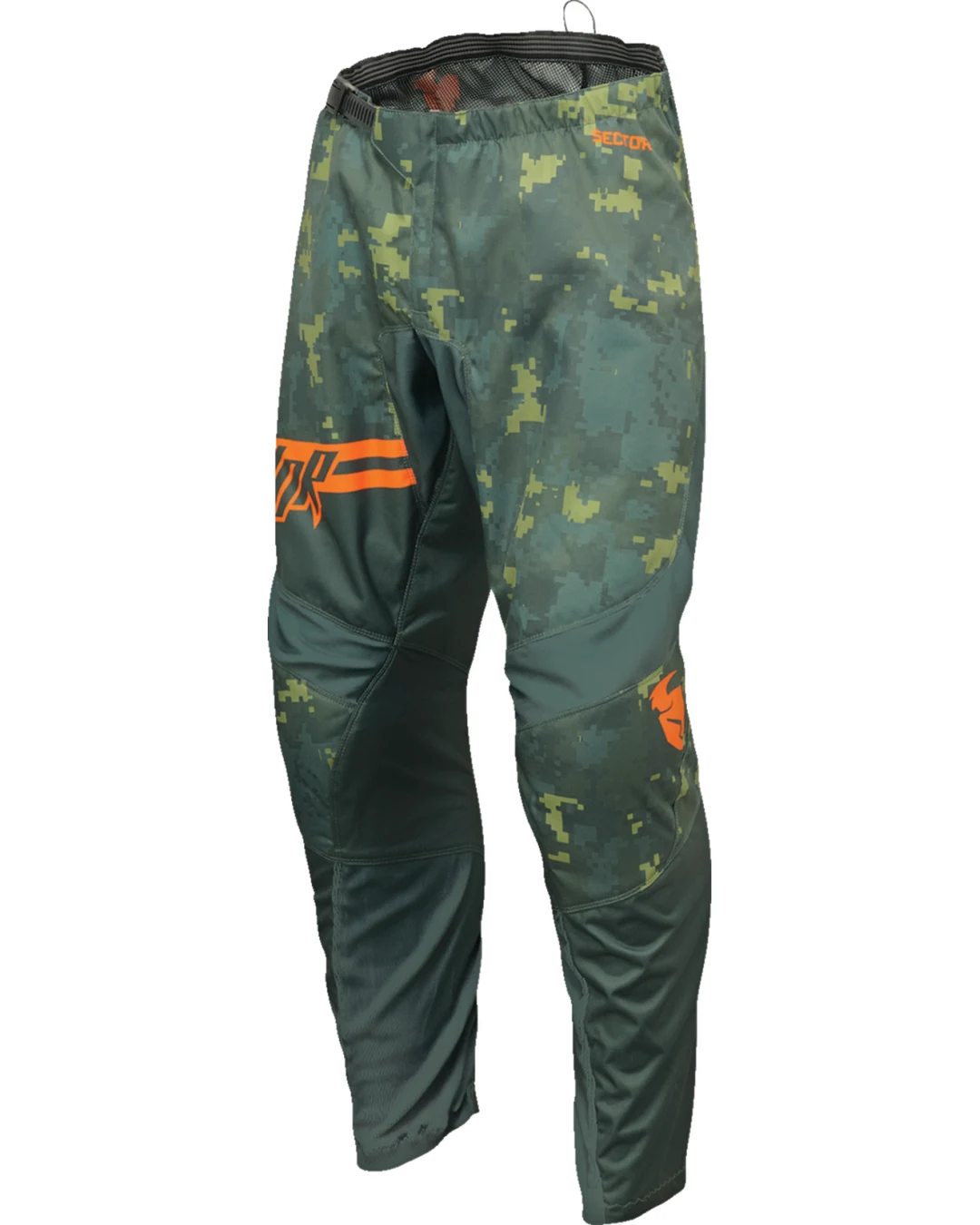 Детски мотокрос брич THOR YOUTH SECTOR DIGI GREEN/ORANGE