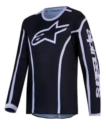 Детско мотокрос джърси Alpinestars FLUID APEX V2 BLACK/SIL