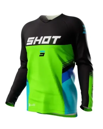Детско мотокрос джърси SHOT Raw Tracer Green