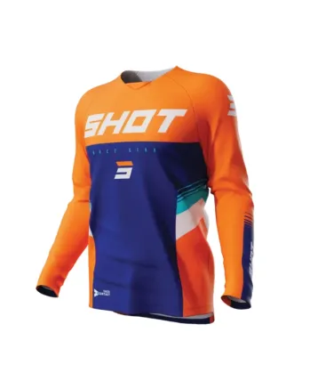 Детско мотокрос джърси SHOT Raw Tracer Neon Orange