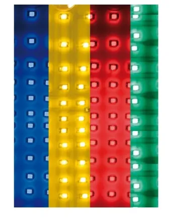 Диоден светещ кръст многоцветн RGB 84 LED ЛЕД 12V 24V 245 x 200 mm