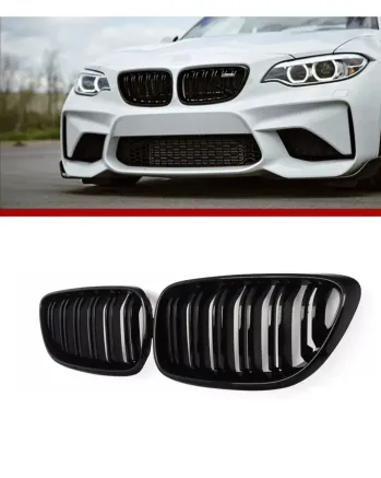 Двойни Бъбреци Решетки За БМВ BMW F22 F23 F24 F27 E87 2012г.-2018г. Черен Гланц Лак