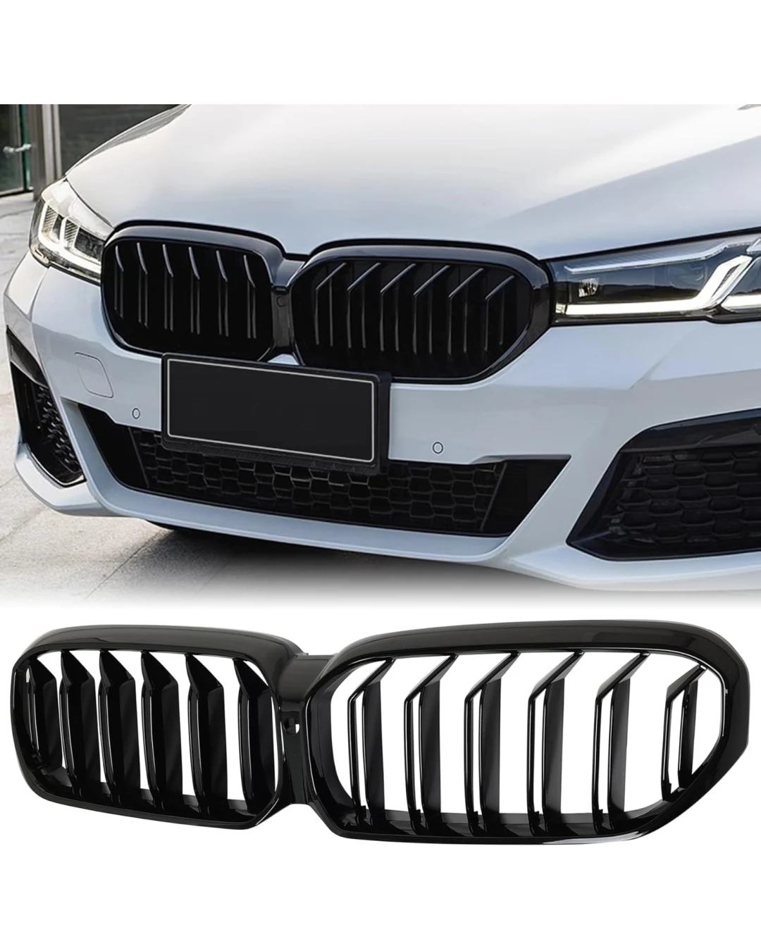 Двойни Бъбреци Решетки За BMW 5 SERIES G30 G31 LCI БМВ 5-та Серия Facelift BMW G30 G31 G38 2020г.-2023г. Черен Гланц Лак