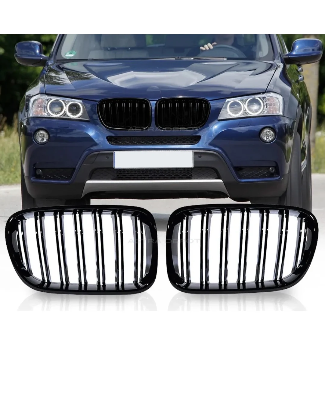 Двойни Бъбреци Решетки За BMW X3 F25 Pre-Facelift Преди Фейслифт 2010г.-2014г. Черен Гланц Лак
