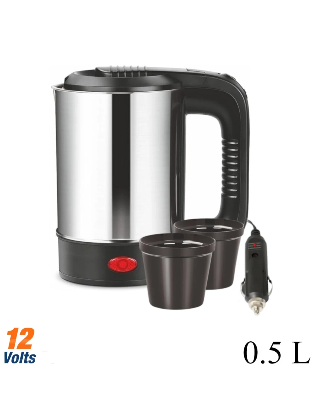 Електрическа термокана чайник с кабел и 2 броя чаши - 12V / 250W / 500ml