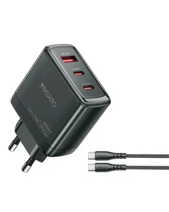 GaN Зарядно устройство YESIDO YC144C 65W (2x USB-C + 1x USB-A)