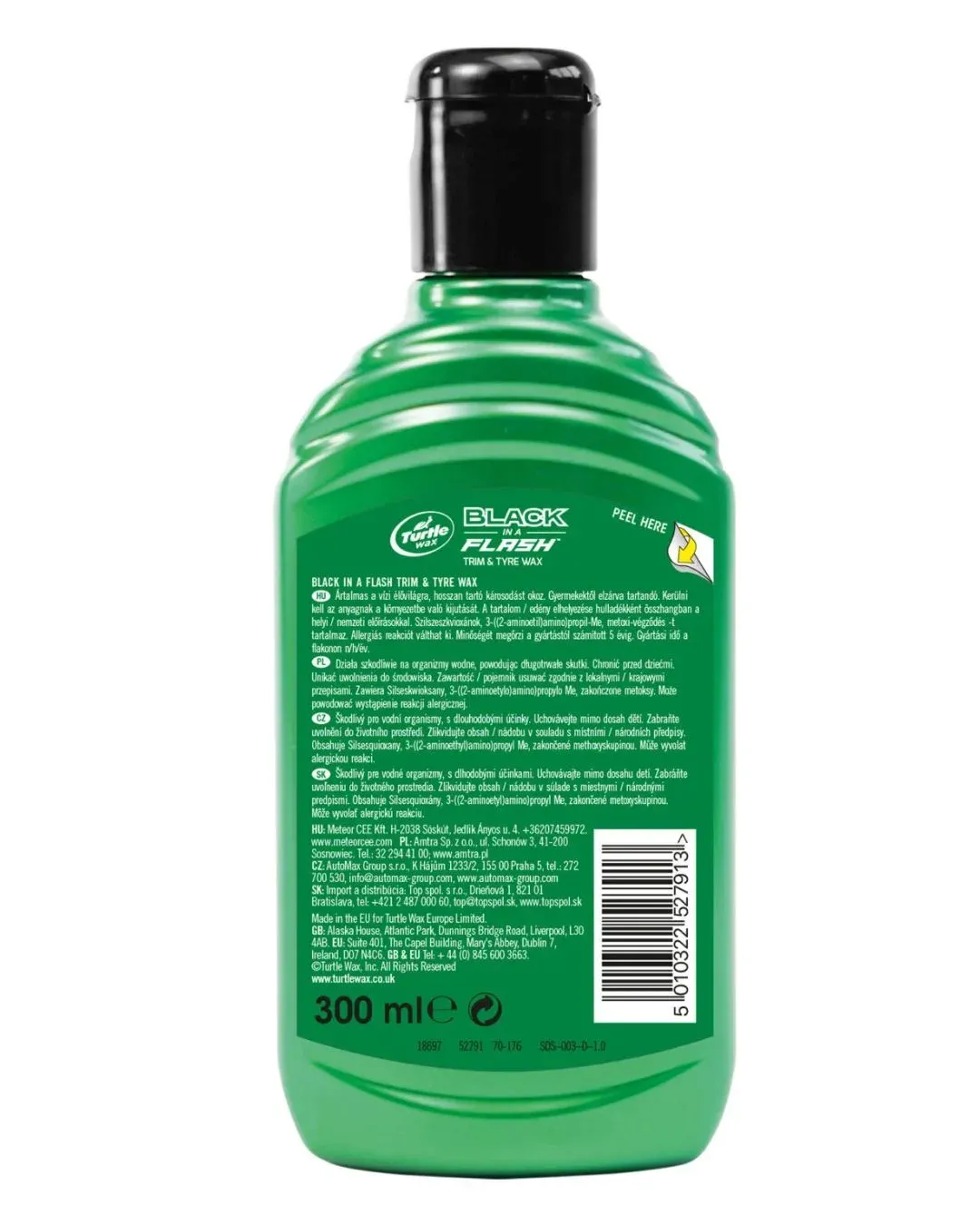 Гел за Възстановяване на Гуми и Пластмаси Turtle Wax Black in a Flash 300 мл