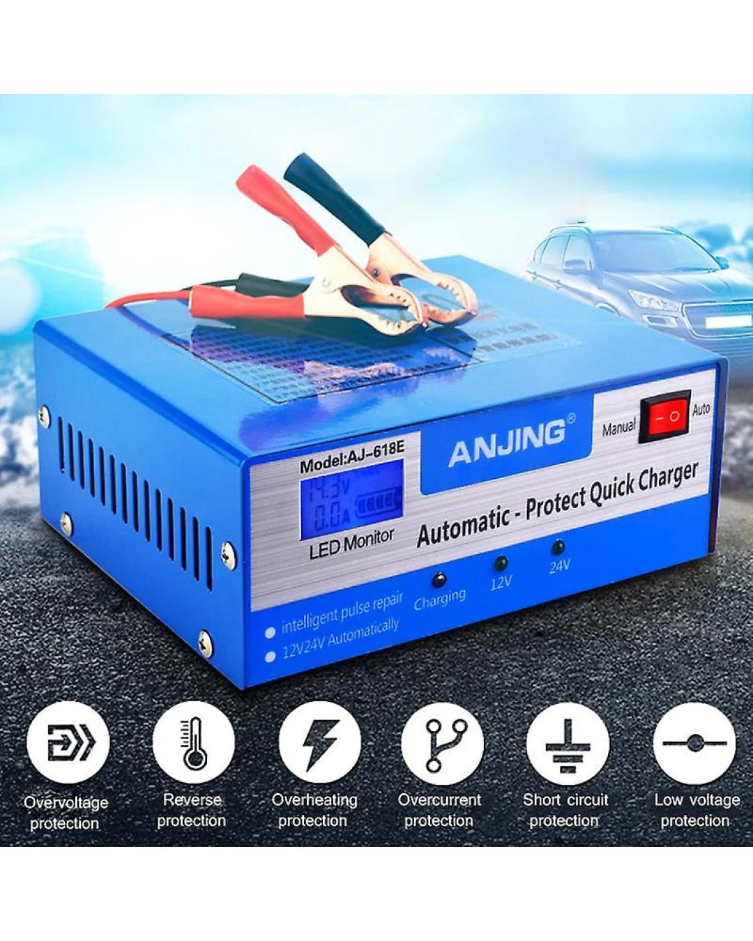 Интелигентно Импулсно зарядно за акумулатор 12V - 24V