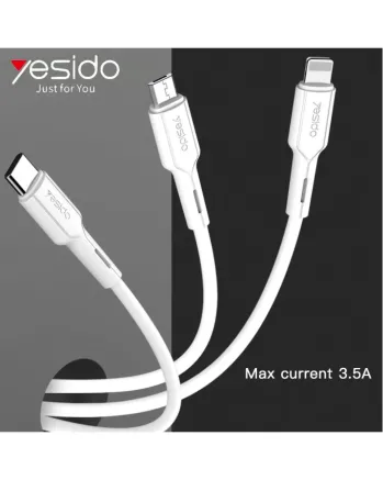 Кабел за Телефон 3 в 1 YESIDO CA41 (iPhone, USB-C, Micro USB) 1м