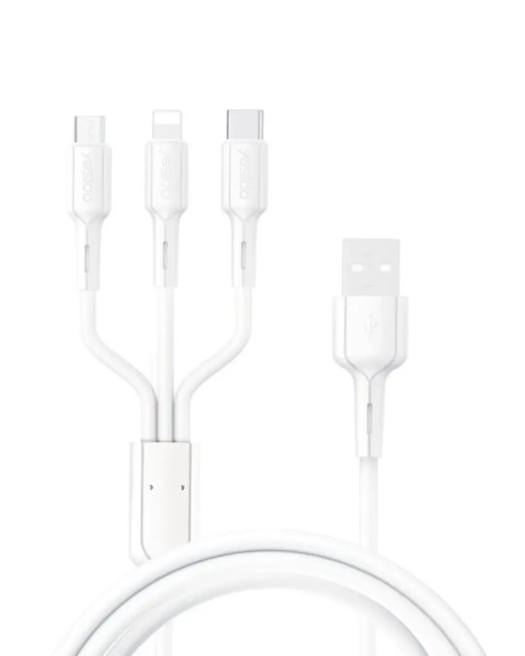 Кабел за Телефон 3 в 1 YESIDO CA41 (iPhone, USB-C, Micro USB) 1м