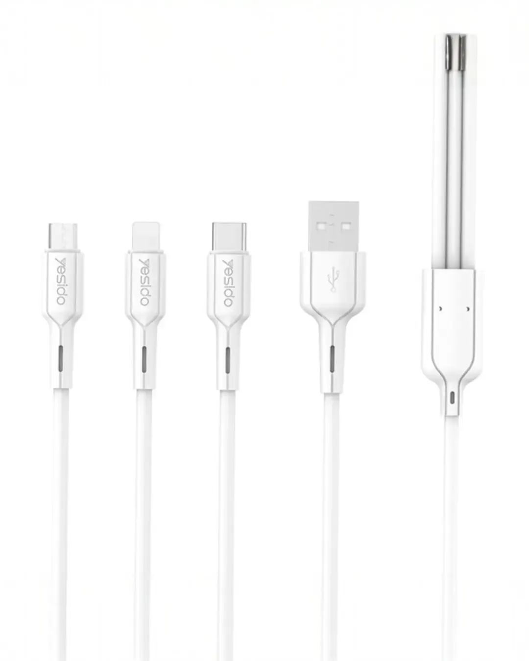 Кабел за Телефон 3 в 1 YESIDO CA41 (iPhone, USB-C, Micro USB) 1м