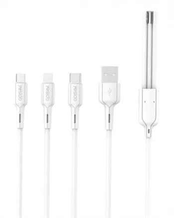 Кабел за Телефон 3 в 1 YESIDO CA41 (iPhone, USB-C, Micro USB) 1м