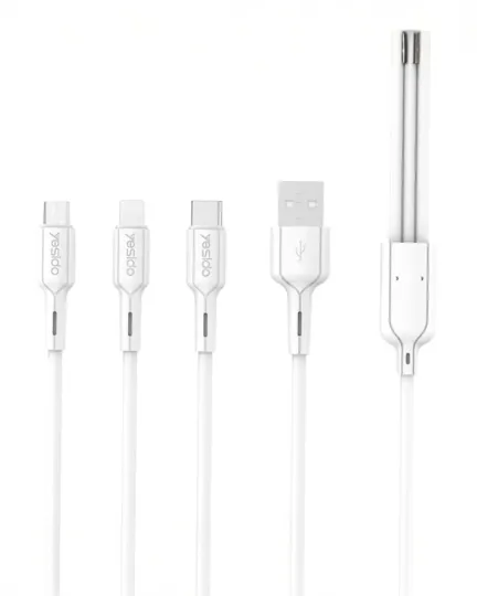 Кабел за Телефон 3 в 1 YESIDO CA41 (iPhone, USB-C, Micro USB) 1м
