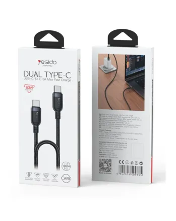 Кабел за зареждане Yesido CA190 Type-C към Type-C  (60W/480Mbps) 120 см