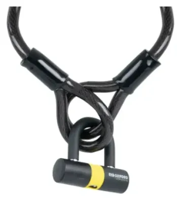 Кабелна ключалка OXFORD Loop Lock 15 мм x 2,0 м + мини скоба