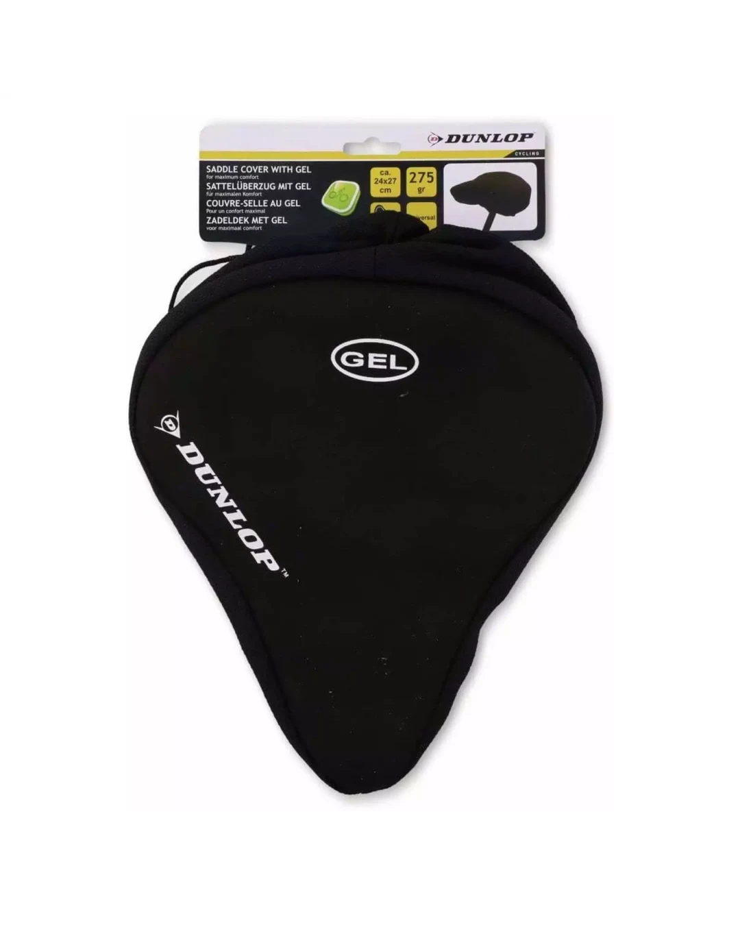 Калъф подложка за седалка за велосипед колело с гел 24 x 27cm черен Dunlop