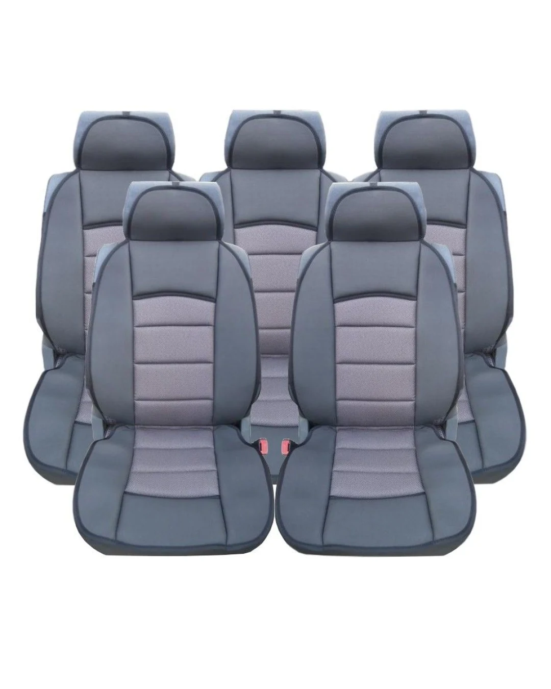 Калъфи тапицерия за Ford S-MAX, C-MAX, VW Touran, Sharan, Toyota Corolla Verso, Текстил, Сиво-черно