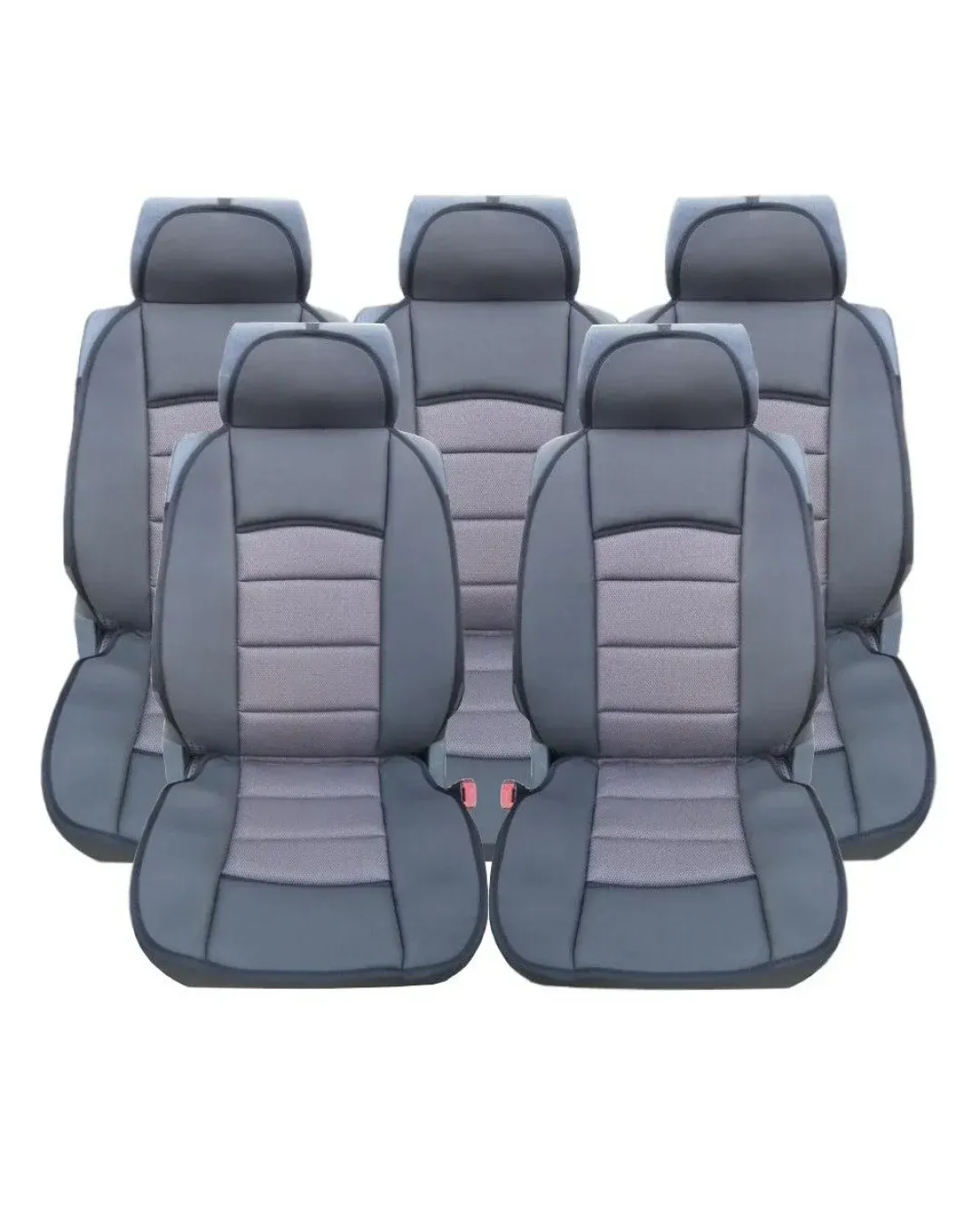 Калъфи тапицерия за Ford S-MAX, C-MAX, VW Touran, Sharan, Toyota Corolla Verso, Текстил, Сиво-черно