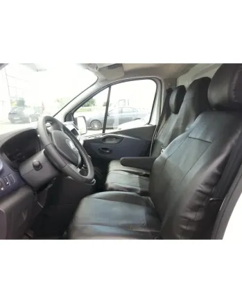 Калъфи/тапицерия за предни седалки за Opel Vivaro 2014+ / Renault Traffic, черни, еко кожа