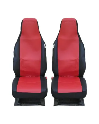 Калъфи тапицерия за предни седалки за Toyota Aygo Citroen C1 Peugeot 107 VW Up Seat Mii Skoda Citigo, еко кожа червени