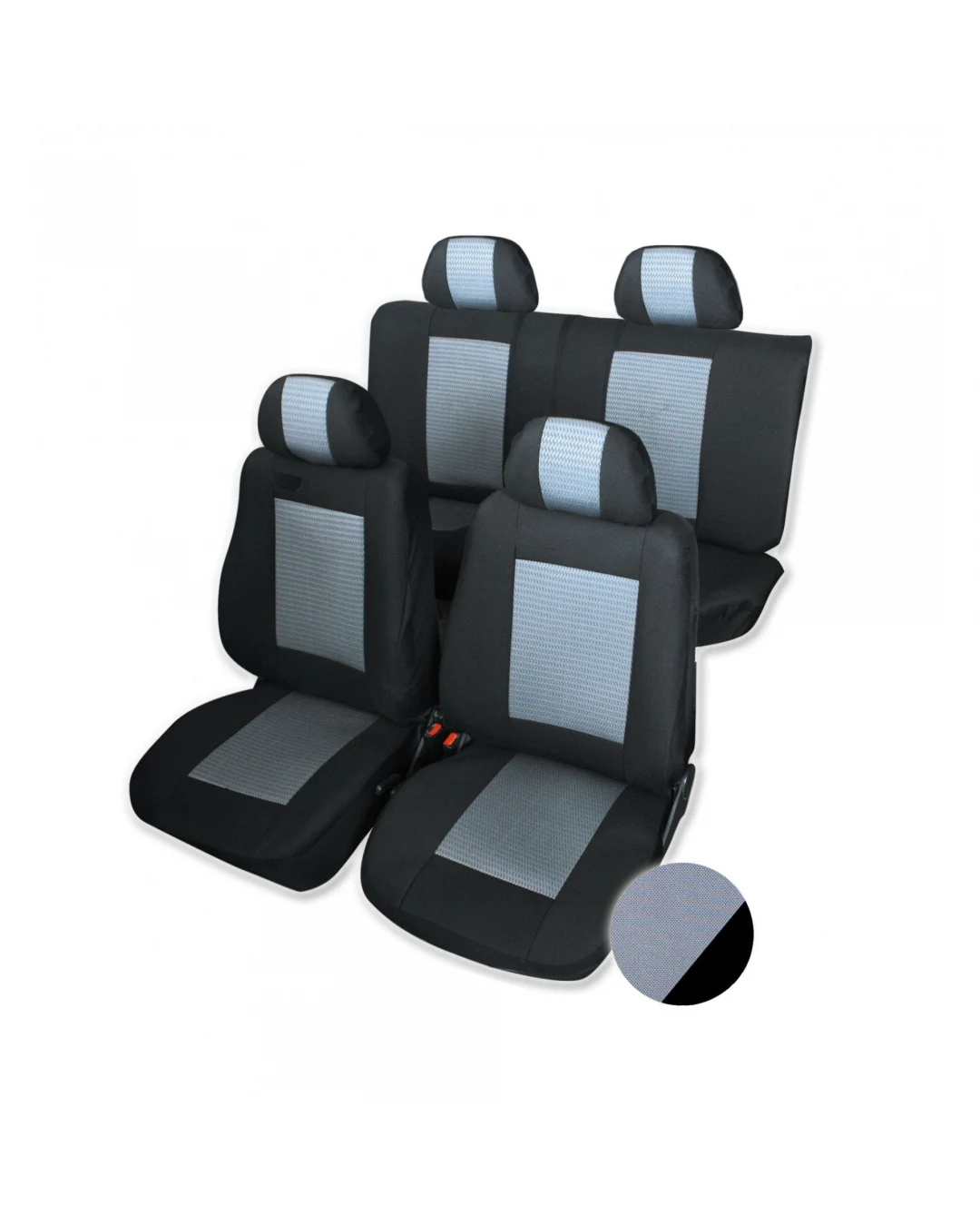 Калъфи, тапицерия за седалки Пълен комплкет, лукс, високото качество за Дачия Логан Комби Dacia Logan Combi 2004 - 2016 , сиво и черно